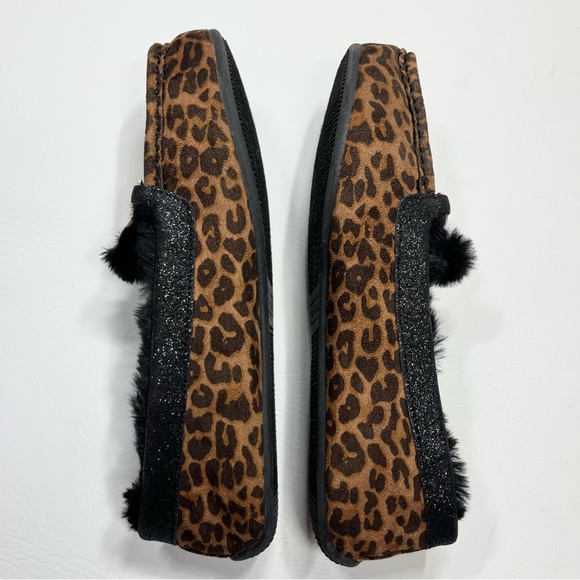 Juicy Couture Loafer Shoes Cozy Slippers Glitter Rhinestone Fur Lined Size 10 - Picture 4 of 11